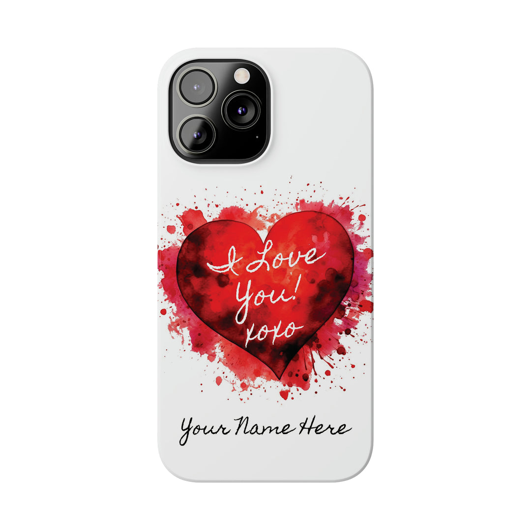 Slim Personalized Slim Cute iPhone Cases - | iPhone 15 Case | iPhone 15 Pro Max Case, Iphone 14 Case, Iphone 14 Pro Max, Iphone 13, Valentine Heart Love - Studio40ParkLane