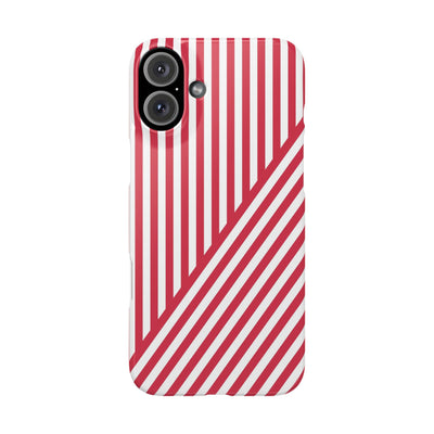 Aesthetic Winterberry Red Stripes Cute Phone Case Sleek Snap - For iPhone 17 Pro Max iPhone 16 Pro iPhone 15 Iphone 14 Plus 13 Pro 12 11 10 Gift - Studio40ParkLane
