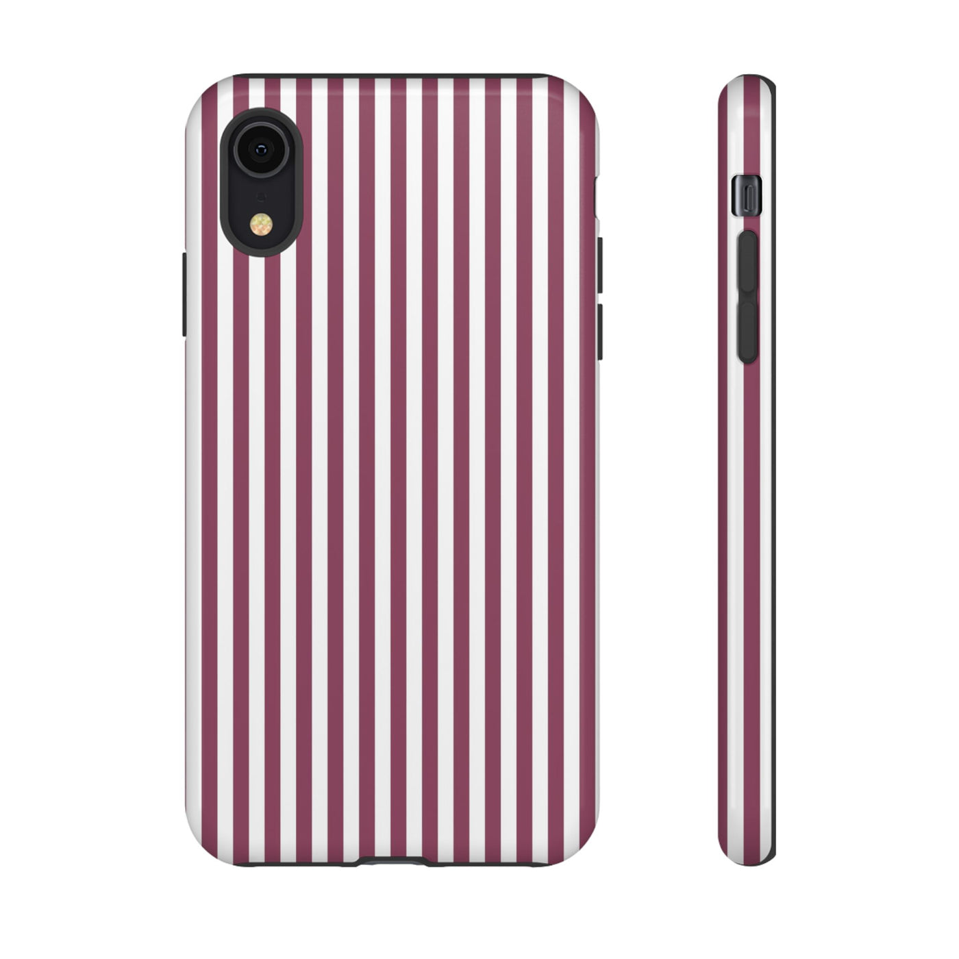 Tough Premium Old Claret Stripes Phone Case Gift for Her - For Apple iPhone 16 Pro Max 16e iPhone 15 Pro iPhone Iphone 14 Plus 13 Pro 12 SE XR - Studio40ParkLane