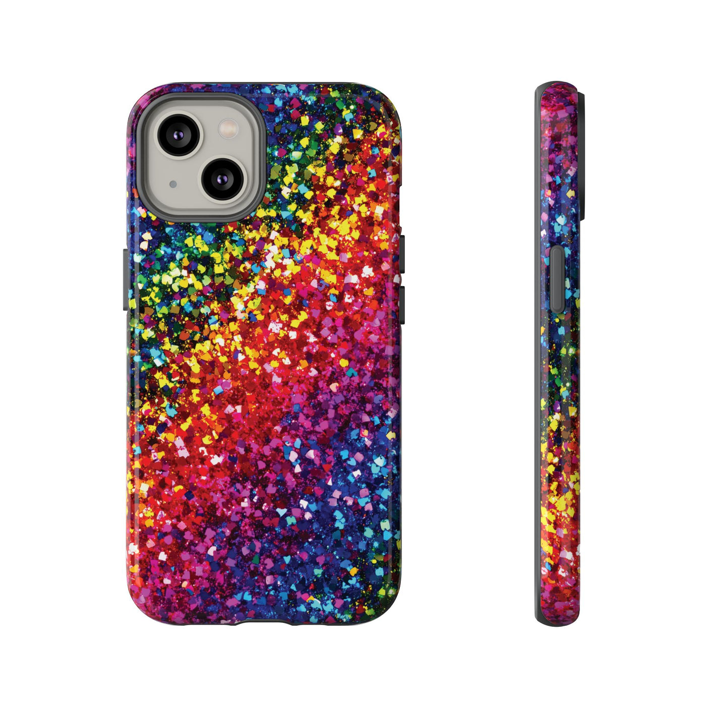 Faux Chic Play on Glitter Effect Cute Phone Case, for IPhone 16 pro Max | Iphone 15, Iphone 14, IPhone 13 Case, 11 8 7, Samsung Galaxy S24, S23, S22, S21, 2 Layer Protection