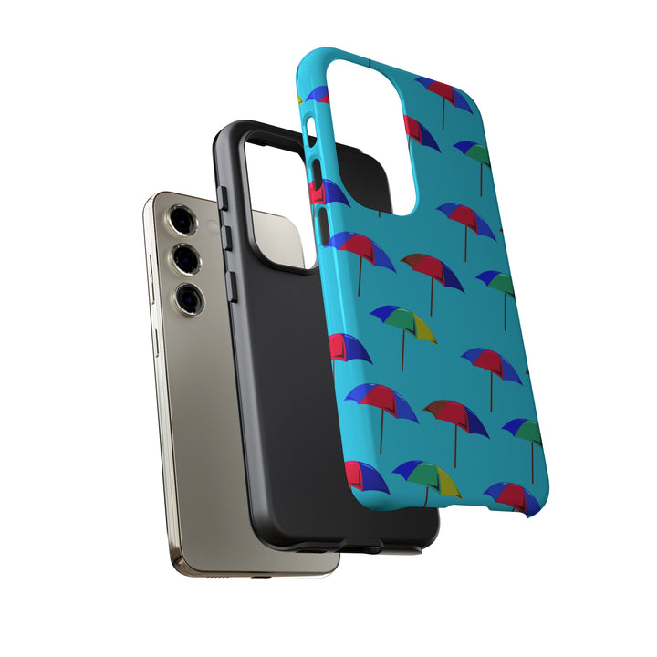Cute Samsung Phone Case | Aesthetic Samsung Phone Case | Galaxy S23, S22, S21, S20 | Colorful Beach Parasols Blue, Protective Phone Case - Studio40ParkLane