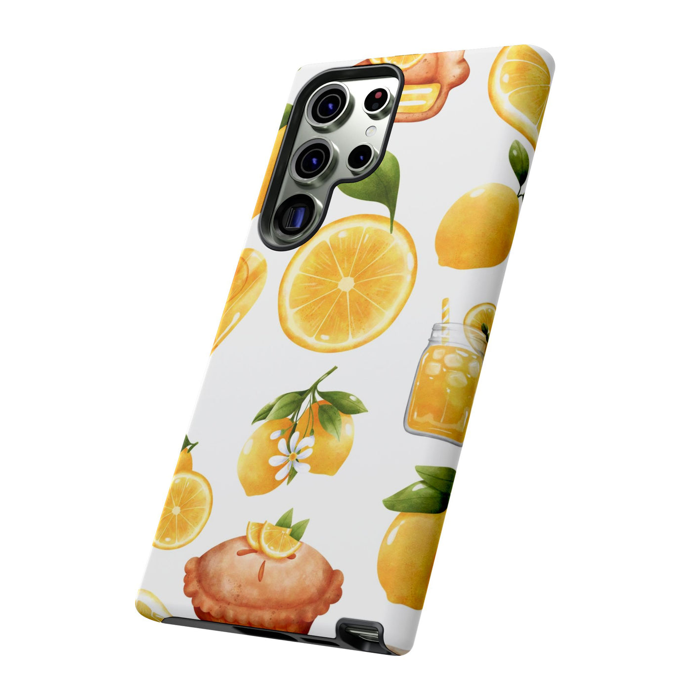 Impact Resistant, Lemon Fruit Pie, Cute Phone Cases for Samsung S24, S23, S22, S21, IPhone 15 pro Iphone 14 pro Iphone 13 IPhone 12 Iphone 11