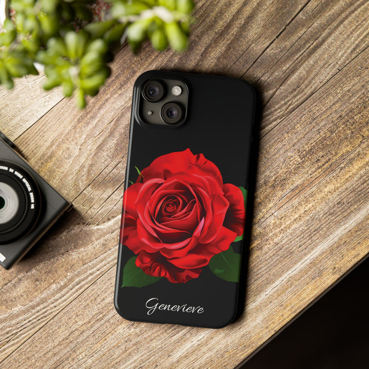 Slim Custom Personalized Red Rose Flowers Gift for Her Cute Phone Cases for Iphone 16 Pro Max | iPhone 15 Case | iPhone 15 Pro Max Case, Iphone 14, Iphone 14 Pro Max, Iphone 13 12 11 8 7 - Studio40ParkLane