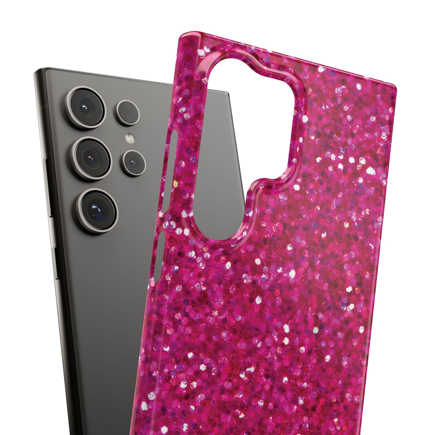 Snap Non-Glitter Muted Pink Play on "Faux" Glitter Effect Cute Phone Cases for Samsung and Iphone, 16, 15, 14, S24, S23, S22, S21, S20, Plus and Ultra