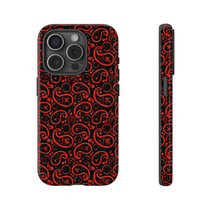 Cute IPhone Case | iPhone 15 Case | iPhone 15 Pro Max Case, Iphone 14 Case, Iphone 14 Pro Max Case IPhone Case for Art Lovers, Paisley Red - Studio40ParkLane