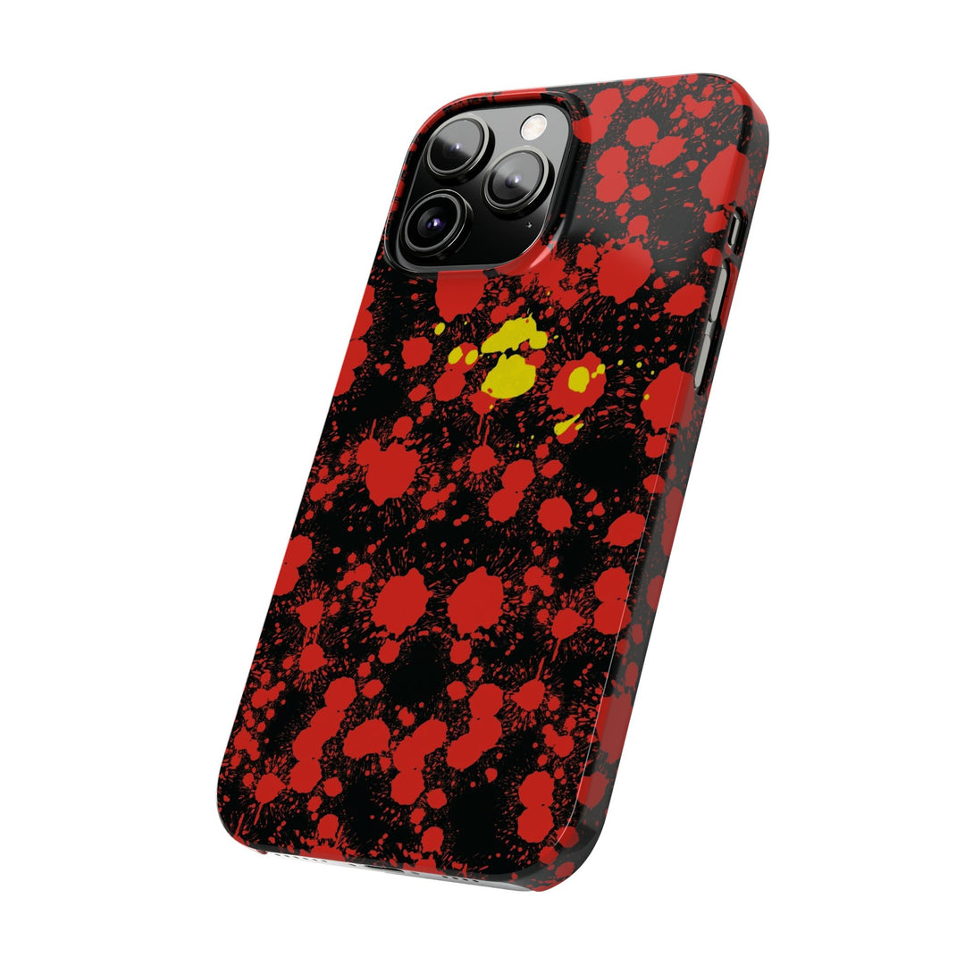 Slim Cute Phone Cases for Iphone - | iPhone 15 Case | iPhone 15 Pro Max Case, Iphone 14 Case, Iphone 14 Pro Max, Iphone 13, Red Yellow Paint Splash - Studio40ParkLane