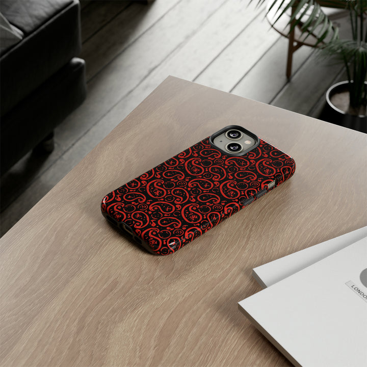 Cute IPhone Case | iPhone 15 Case | iPhone 15 Pro Max Case, Iphone 14 Case, Iphone 14 Pro Max Case IPhone Case for Art Lovers, Paisley Red - Studio40ParkLane