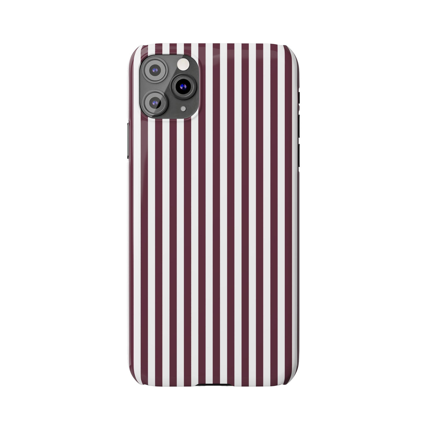 Slim Burgundy Wine Striped Cute Phone Case for Iphone 16 - | iPhone 15 Pro Max Case | iPhone 14 Case Iphone 13 12 11 10 9 8 7 Gift for Her - Studio40ParkLane