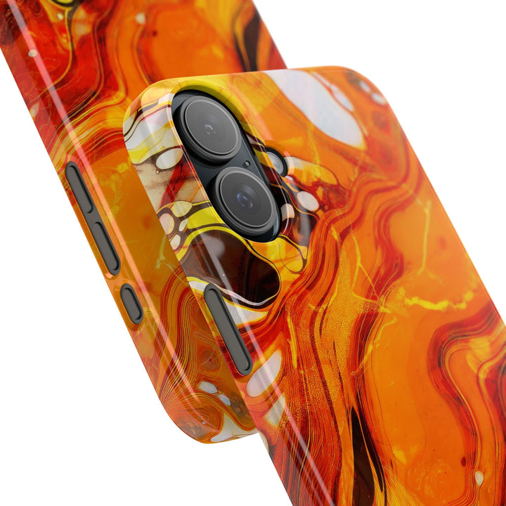 Slim Cute Phone Cases for Iphone - | iPhone 15 Case | iPhone 15 Pro Max Case, Iphone 14 Case, Iphone 14 Pro Max, Iphone 13, Marble Orange Yellow - Studio40ParkLane