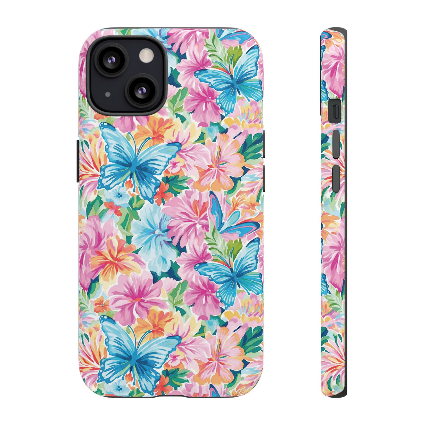 Premium Tough Butterflies Flowers Cute Phone Cases for Samsung S24, S23, S22, S21, S20, Plus and Ultra, Iphone 16 Pro Max,15, 14, 13, 12, 11, 10