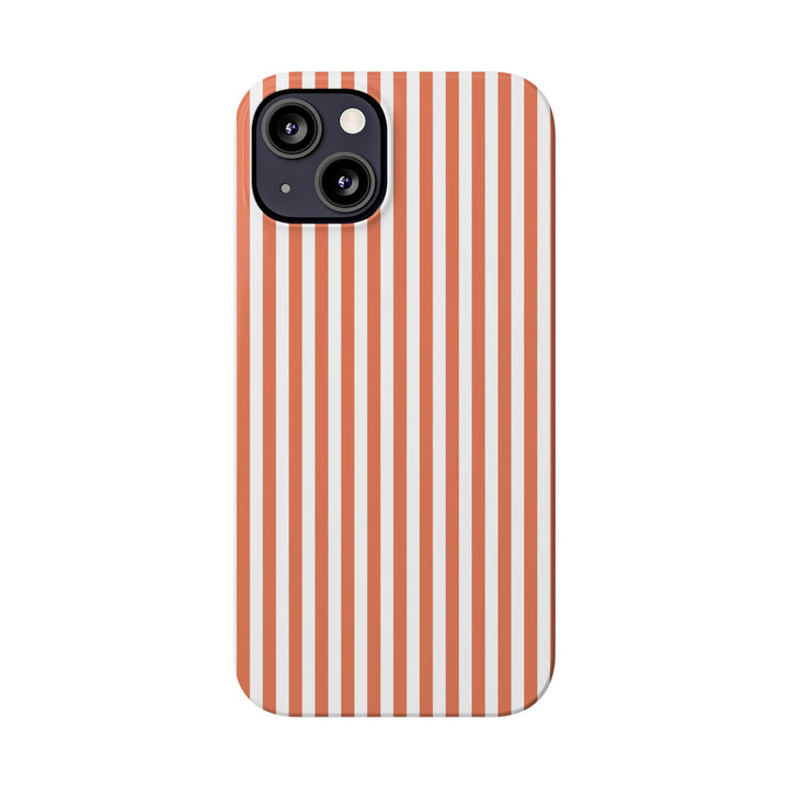 Slim Red Winter Peach Striped Cute Phone Case for Iphone 16 - | iPhone 15 Pro Max Case | iPhone 14 Case 13 12 11 10 9 8 7 X XS Gift for Her