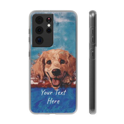 Personalized Cute Flexi Samsung Phone Cases, Golden Retriever Dog Galaxy S23 Phone Case, Samsung S22 Case, Samsung S21 Case, S20 Plus