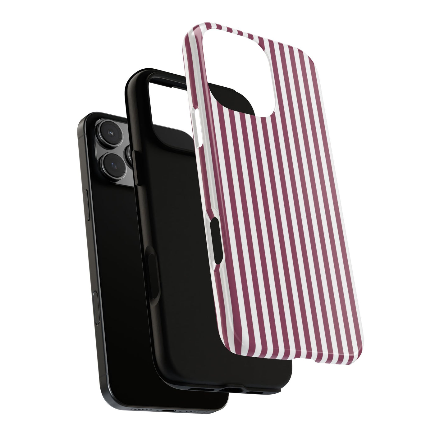 Tough Premium Old Claret Stripes Phone Case Gift for Her - For Apple iPhone 16 Pro Max 16e iPhone 15 Pro iPhone Iphone 14 Plus 13 Pro 12 SE XR - Studio40ParkLane