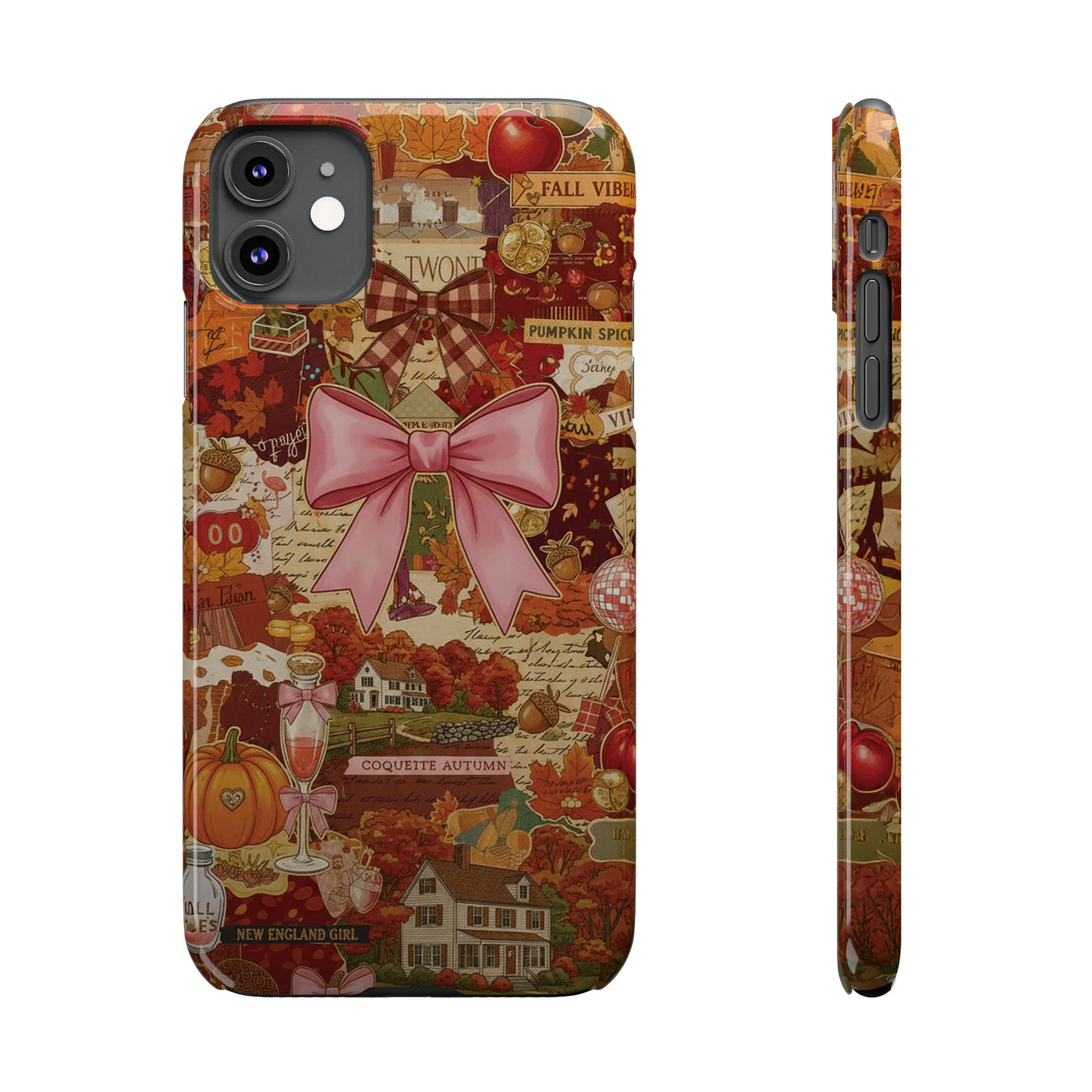 New England fall Coquette Collage Cute Phone Case for Iphone 16 - | iPhone 15 Pro Max Case | iPhone 14 Case Iphone 13 12 11 10 9 8 7 X XS - Studio40ParkLane