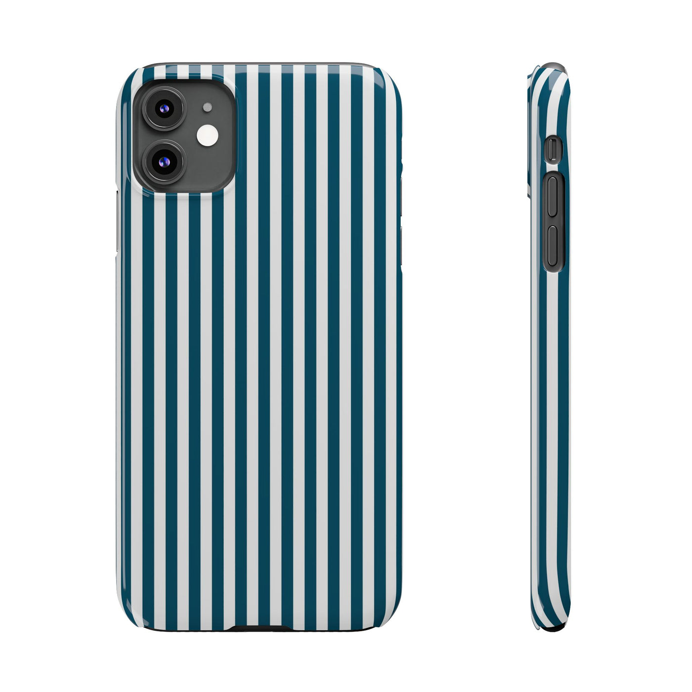 Slim Teal Blue Striped Cute Phone Case for Iphone 16 - | iPhone 15 Pro Max Case | iPhone 14 Case Iphone 13 12 11 10 9 8 7 X XS Gift for Her - Studio40ParkLane