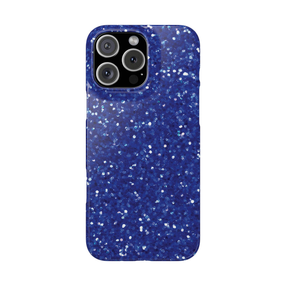 Slim Blue Muted Faux Play on Glitter Effect Cute Phone Cases for Iphone 16 Pro Max | iPhone 15 Case | iPhone 15 Pro Max Case, Iphone 14, Iphone 14 Pro Max, Iphone 13 12 11 8 7 - Studio40ParkLane