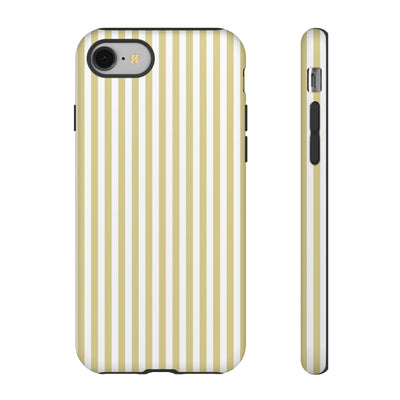 Tough Premium Soft Yellow Stripes Phone Case Gift for Her - For Apple iPhone 16 Pro Max 16e iPhone 15 Pro iPhone Iphone 14 Plus 13 Pro 12 SE XR - Studio40ParkLane