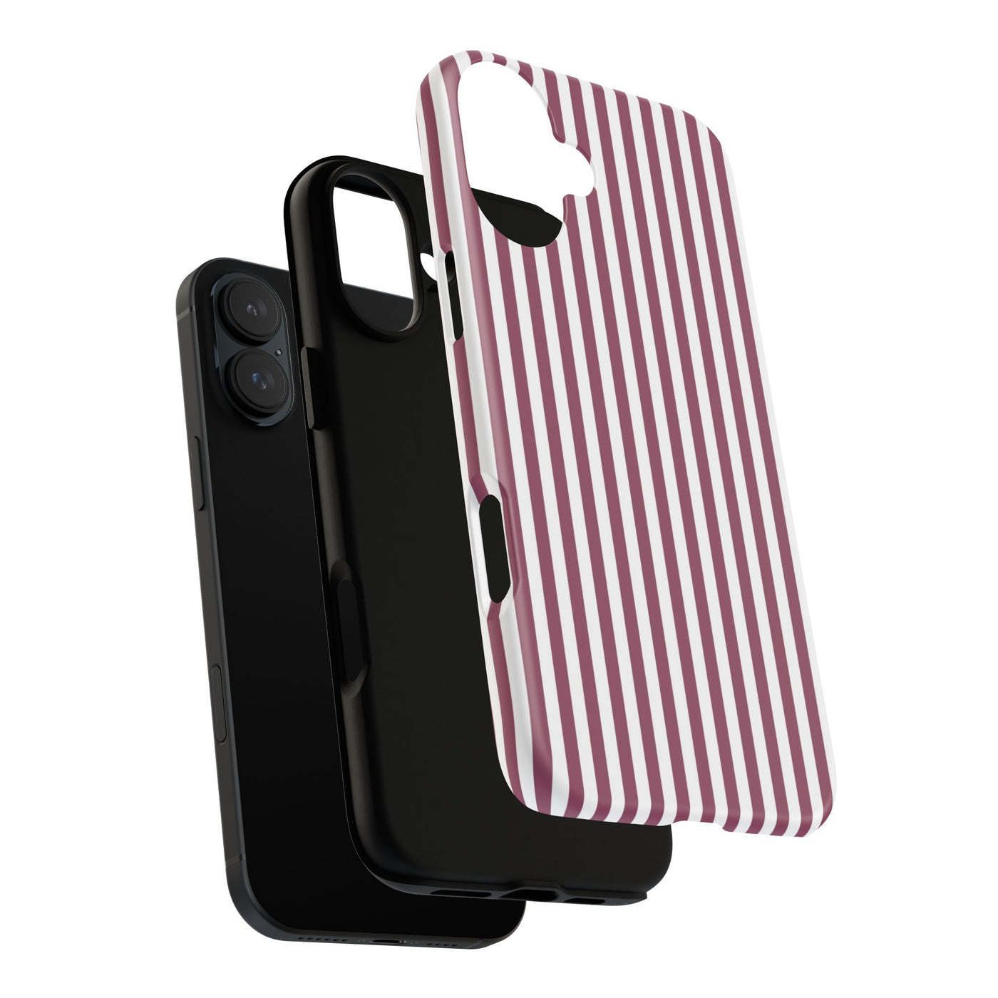 Tough Premium Old Claret Stripes Phone Case Gift for Her - For Apple iPhone 16 Pro Max 16e iPhone 15 Pro iPhone Iphone 14 Plus 13 Pro 12 SE XR - Studio40ParkLane