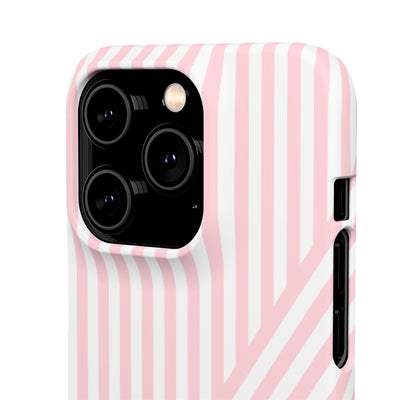 Aesthetic Sweet Pink Stripes Cute Phone Case Sleek Snap - For iPhone 17 Pro Max iPhone 16 Pro iPhone 15 Iphone 14 Plus 13 Pro 12 11 10 Gift