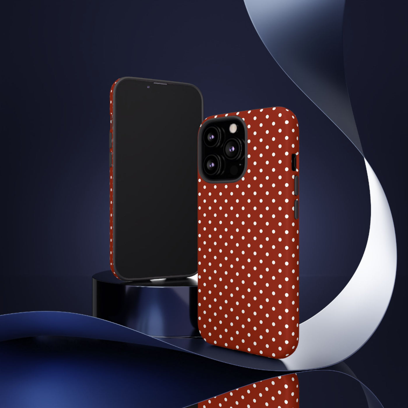 Aesthetic Tough Clay Red Polka Dots Premium Phone Case - For iPhone 17 Pro Max iPhone 16 Pro iPhone 15 Iphone 14 Plus 13 Pro 12 11 10 XR XS - Studio40ParkLane