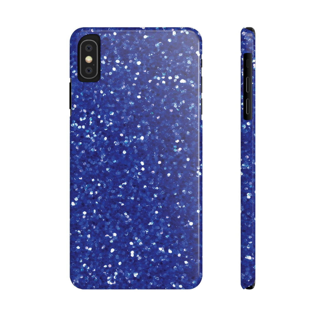 Slim Blue Muted Faux Play on Glitter Effect Cute Phone Cases for Iphone 16 Pro Max | iPhone 15 Case | iPhone 15 Pro Max Case, Iphone 14, Iphone 14 Pro Max, Iphone 13 12 11 8 7 - Studio40ParkLane