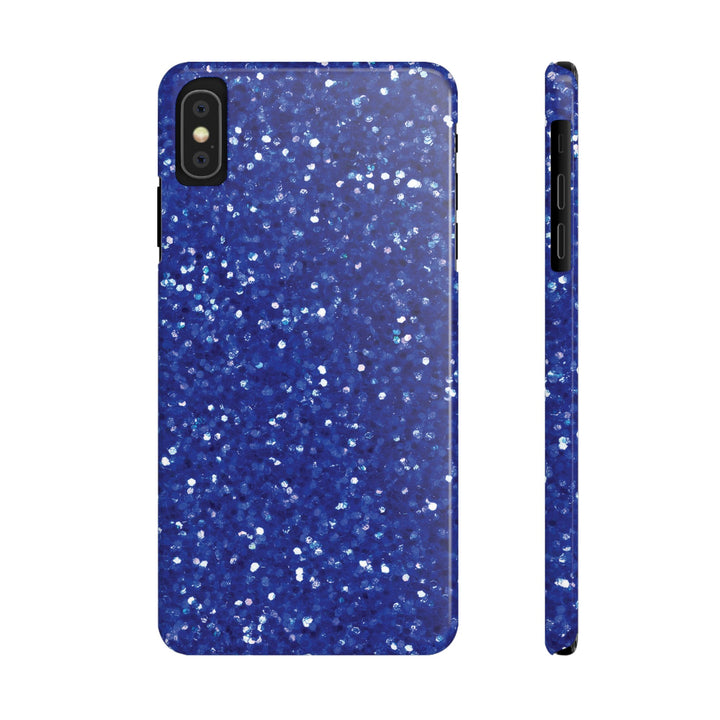 Slim Blue Muted Faux Play on Glitter Effect Cute Phone Cases for Iphone 16 Pro Max | iPhone 15 Case | iPhone 15 Pro Max Case, Iphone 14, Iphone 14 Pro Max, Iphone 13 12 11 8 7 - Studio40ParkLane