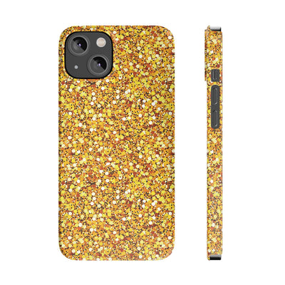 Slim Muted Gold Play on Faux Glitter Effect Cute Phone Cases for Iphone 16 Pro Max | iPhone 15 Case | iPhone 15 Pro Max Case, Iphone 14, Iphone 14 Pro Max, Iphone 13 12 11 8 7