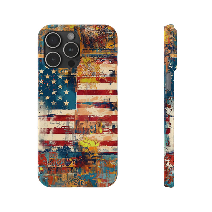 Slim Cute Phone Cases for Iphone | iPhone 15 Case | iPhone 15 Pro Max Case, Iphone 14, Iphone 14 Pro Max, Iphone 13, US Flag Abstract - Studio40ParkLane