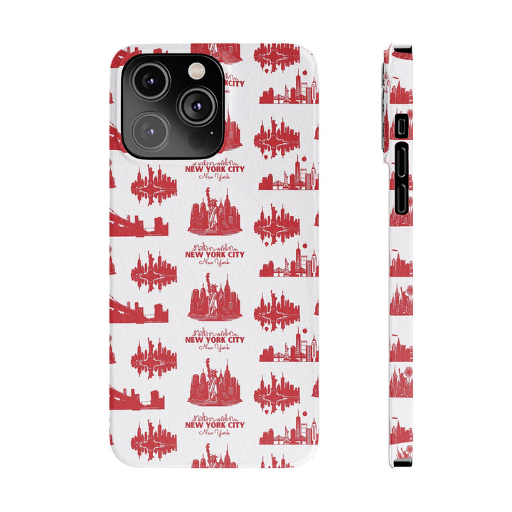 Slim New York Skyline Red Collage Coquette Gift for Her Cute Phone Cases for Iphone 16 Pro Max | iPhone 15 Case | iPhone 15 Pro Max Case, Iphone 14, Iphone 14 Pro Max, Iphone 13 12 11 8 7 - Studio40ParkLane
