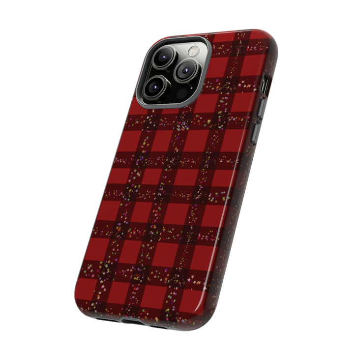 Cute IPhone Case | iPhone 15 Case | iPhone 15 Pro Max Case, Iphone 14 Case, Iphone 14 Pro Max Case IPhone Case for Art Lovers, Red Festive Plaid - Studio40ParkLane