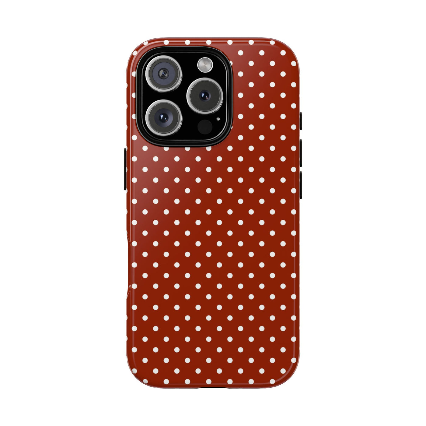 Aesthetic Tough Clay Red Polka Dots Premium Phone Case - For iPhone 17 Pro Max iPhone 16 Pro iPhone 15 Iphone 14 Plus 13 Pro 12 11 10 XR XS - Studio40ParkLane