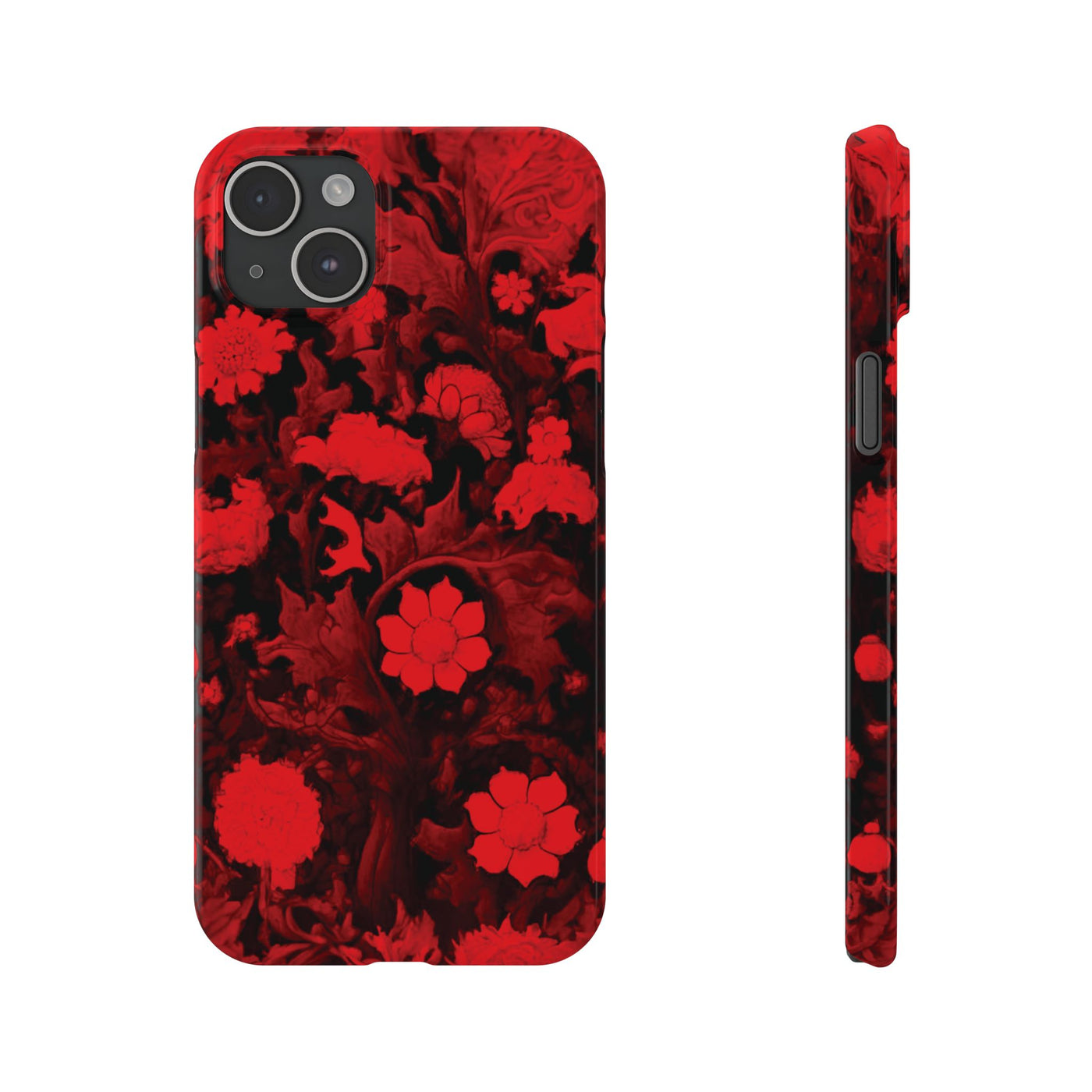 Slim Cute Phone Cases for Iphone - | iPhone 15 Case | iPhone 15 Pro Max Case, Iphone 14 Case, Iphone 14 Pro Max, Iphone 13, Red Flowers