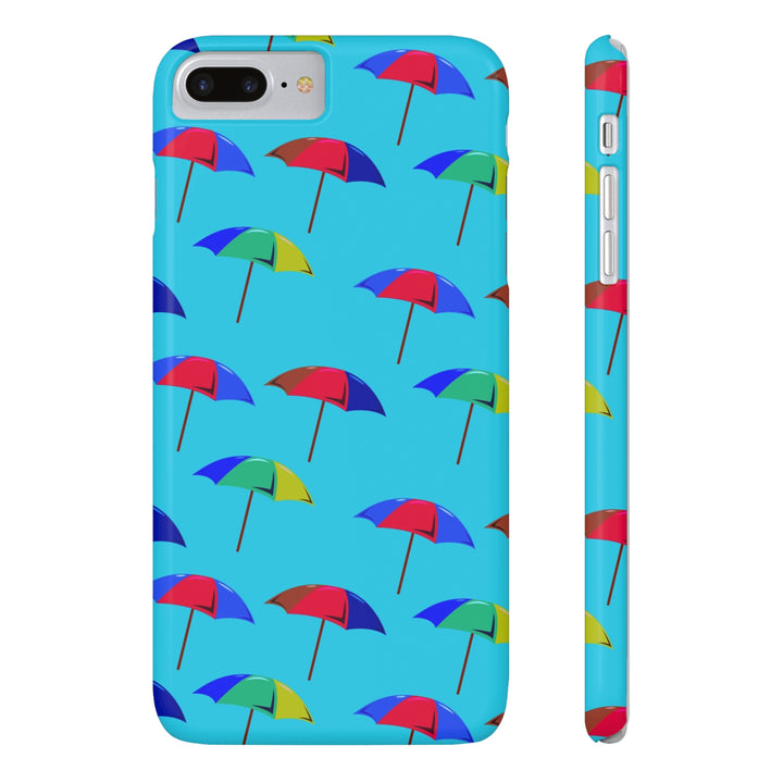 Slim Cute Phone Cases for Iphone - | iPhone 15 Case | iPhone 15 Pro Max Case, Iphone 14 Case, Iphone 14 Pro Max, Iphone 13, Colorful Beach Parasol Blue - Studio40ParkLane