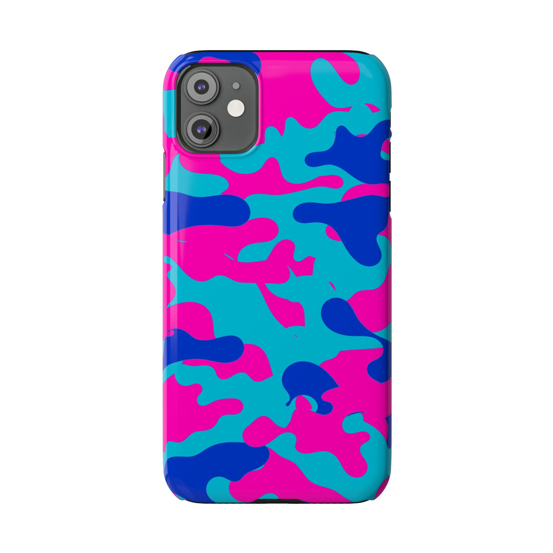 Slim Cute Phone Cases for Iphone - | iPhone 15 Case | iPhone 15 Pro Max Case, Iphone 14 Case, Iphone 14 Pro Max, Iphone 13, Blue Pink Camouflage - Studio40ParkLane