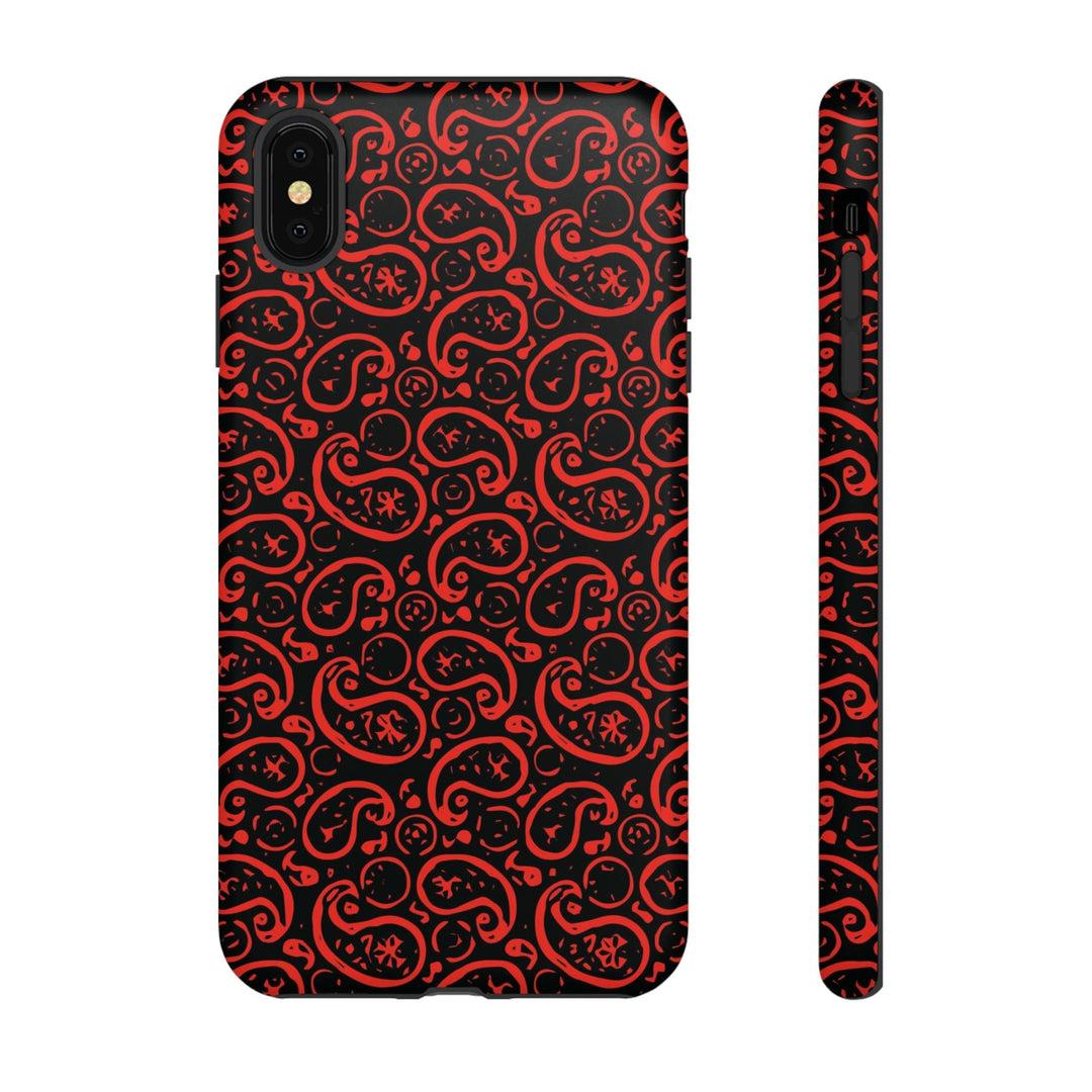 Cute IPhone Case | iPhone 15 Case | iPhone 15 Pro Max Case, Iphone 14 Case, Iphone 14 Pro Max Case IPhone Case for Art Lovers, Paisley Red - Studio40ParkLane