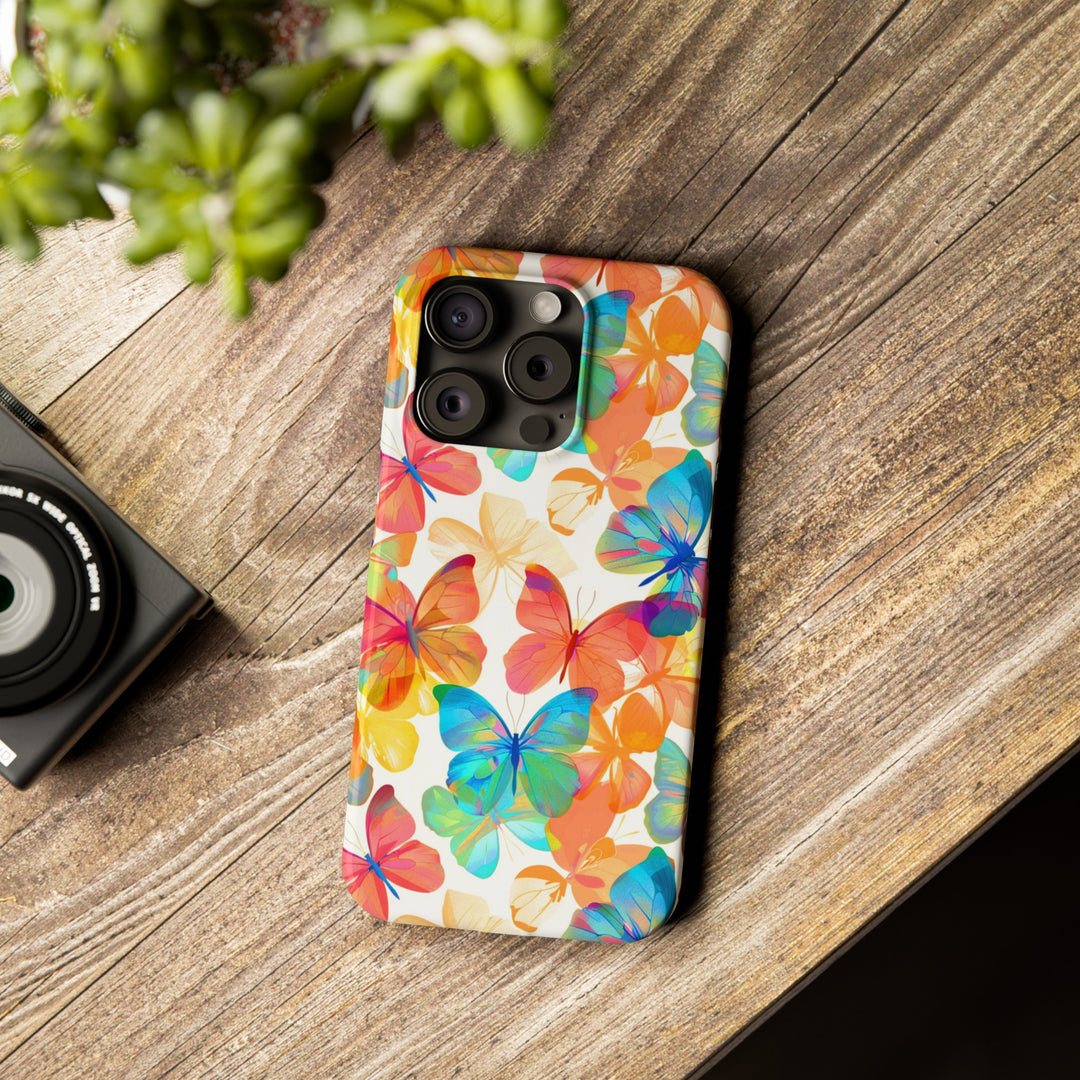 Slim Cute Phone Cases for Iphone - | iPhone 15 Case | iPhone 15 Pro Max Case, Iphone 14 Case, Iphone 14 Pro Max, Iphone 13, Summer Bright Butterflies - Studio40ParkLane