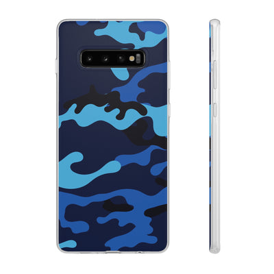 Cute Flexi Samsung Phone Cases, Blue Camouflage Galaxy S23 Phone Case, Samsung S22 Case, Samsung S21 Case, S20 Plus