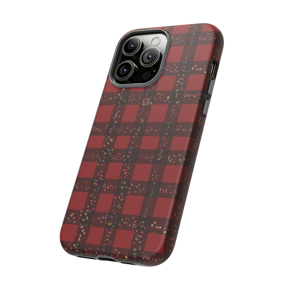 Cute IPhone Case | iPhone 15 Case | iPhone 15 Pro Max Case, Iphone 14 Case, Iphone 14 Pro Max Case IPhone Case for Art Lovers, Red Festive Plaid - Studio40ParkLane