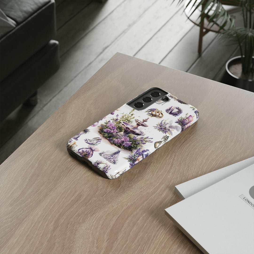 Impact Resistant, Lavender Wedding, Cute Phone Cases for Samsung S24, S23, S22, S21, IPhone 15 pro Iphone 14 pro Iphone 13 IPhone 12 Iphone 11 - Studio40ParkLane
