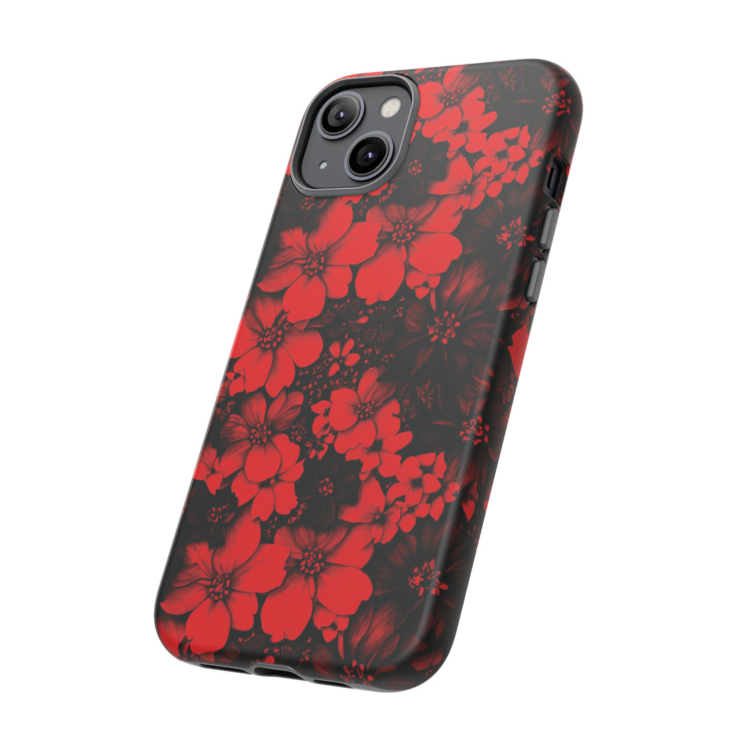 Cute IPhone Case | Red Black Flowers, iPhone 15 Case | iPhone 15 Pro Case, Iphone 14 Case, Iphone 14 Pro Max Case, Protective Iphone Case - Studio40ParkLane