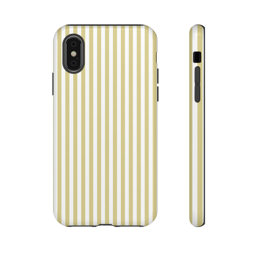 Tough Premium Soft Yellow Stripes Phone Case Gift for Her - For Apple iPhone 16 Pro Max 16e iPhone 15 Pro iPhone Iphone 14 Plus 13 Pro 12 SE XR - Studio40ParkLane