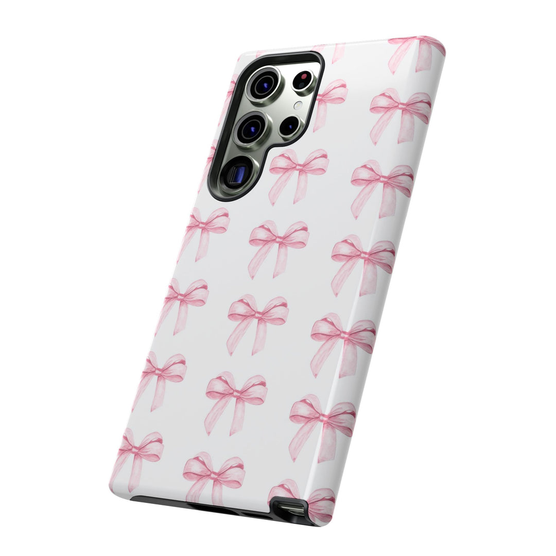 Pink Bows Cute Phone Case, for IPhone 16 Pro Max | Iphone 15, Iphone 14, IPhone 13 Case, 11 8 7, Samsung Galaxy S24, S23, S22, S21, 2 Layer Protection - Studio40ParkLane