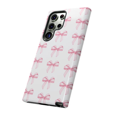 Pink Bows Cute Phone Case, for IPhone 16 Pro Max | Iphone 15, Iphone 14, IPhone 13 Case, 11 8 7, Samsung Galaxy S24, S23, S22, S21, 2 Layer Protection