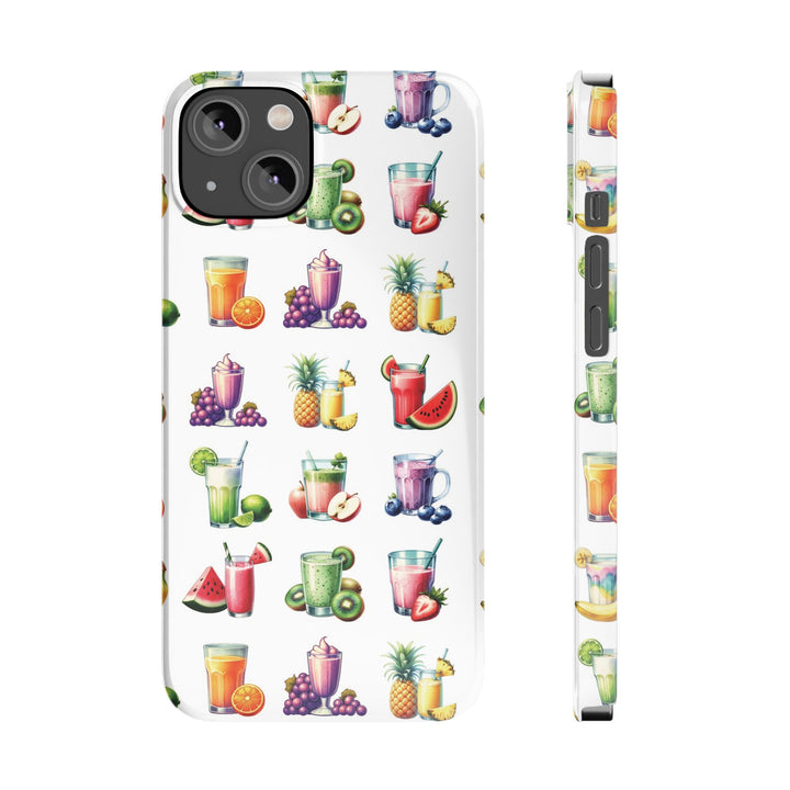 Slim Cute Phone Cases for Iphone - | iPhone 15 Case | iPhone 15 Pro Max Case, Iphone 14 Case, Iphone 14 Pro Max, Iphone 13, Tropical Summer Fruit Cocktail - Studio40ParkLane