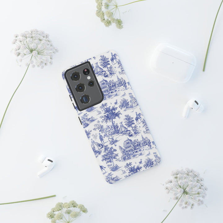 French Toile Premium Tough Phone Case, Timeless Cute Phone Case for Samsung Galaxy S25 S24 S23 Ultra &amp; iPhone 16 15 Pro Max - Studio40ParkLane