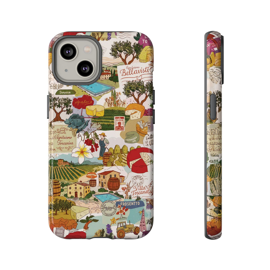 Italy Tuscany Coquette Collage Tough Premium Phone Case - For iPhone 17 Pro Max iPhone 16 Pro iPhone 15 Iphone 14 Plus 13 Pro 12 11 10 XR - Studio40ParkLane