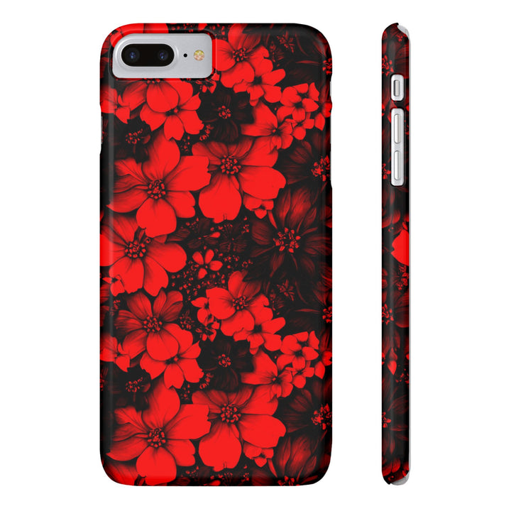 Slim Cute Phone Cases for Iphone - | iPhone 15 Case | iPhone 15 Pro Max Case, Iphone 14 Case, Iphone 14 Pro Max, Iphone 13, Red Black Flowers - Studio40ParkLane