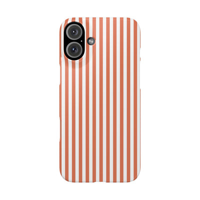 Slim Red Winter Peach Striped Cute Phone Case for Iphone 16 - | iPhone 15 Pro Max Case | iPhone 14 Case 13 12 11 10 9 8 7 X XS Gift for Her
