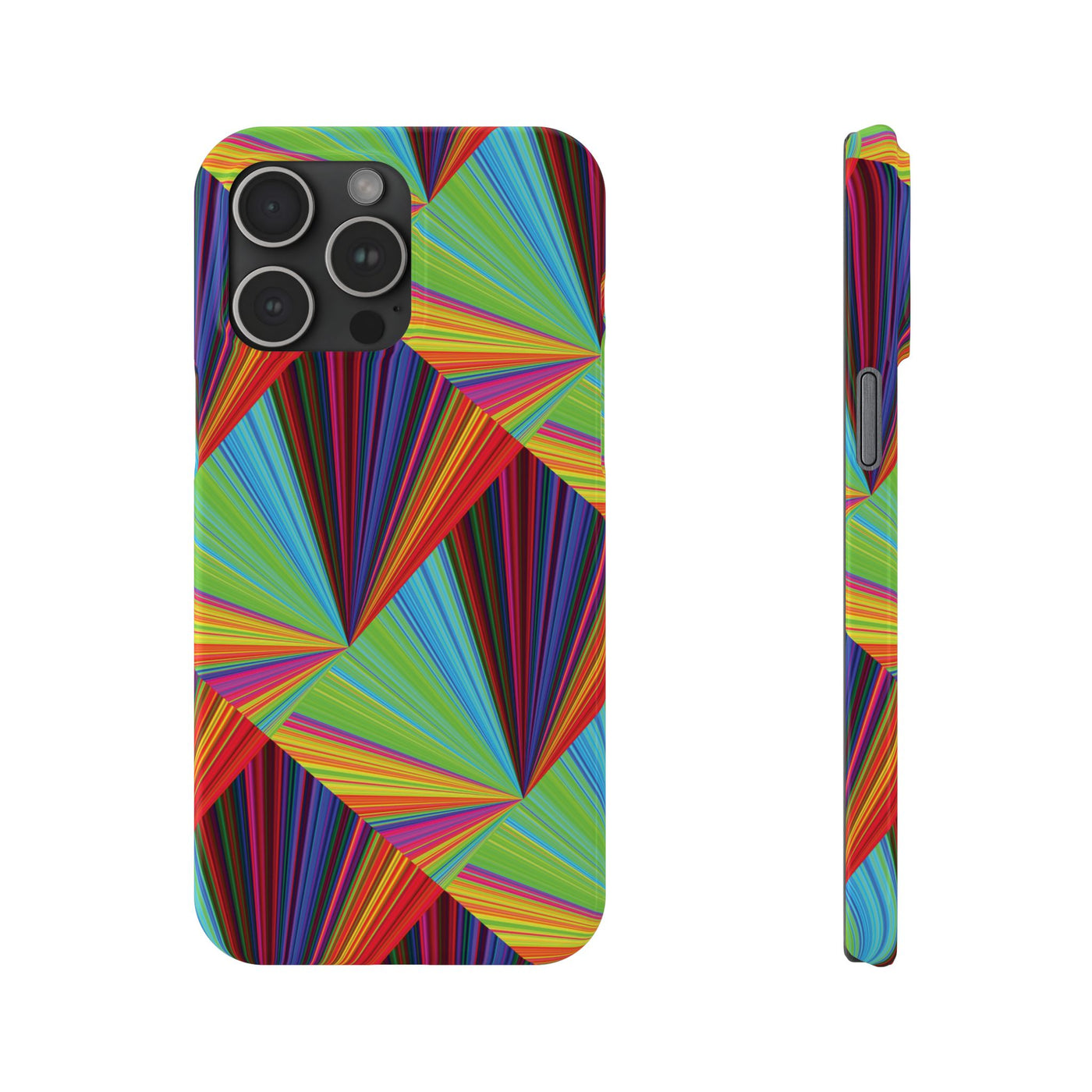 Slim Triangle Kaleidoscope Colors Gift for Her Cute Phone Cases for Iphone 16 Case | iPhone 15 Case | iPhone 15 Pro Max Case, Iphone 14, Iphone 14 Pro Max, Iphone 13, 12, 11, 10, 8,7