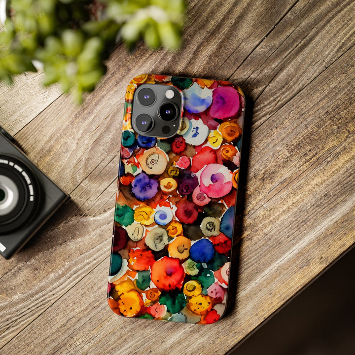 Slim Cute Phone Cases for Iphone | iPhone 15 Case | iPhone 15 Pro Max Case, Iphone 14, Iphone 14 Pro Max, Iphone 13, Colorful Buttons Abstract - Studio40ParkLane